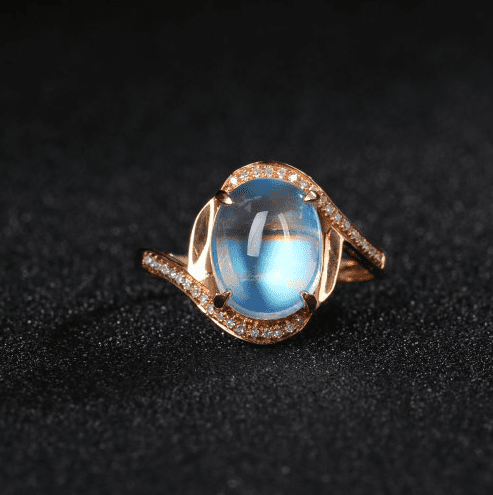 Echter Mondstein Ring Silber